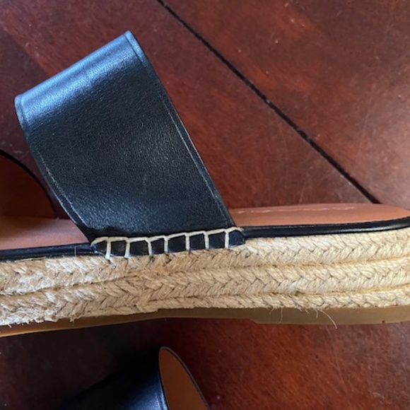 Coach black leather espadrille. slides - Picture 9 of 12